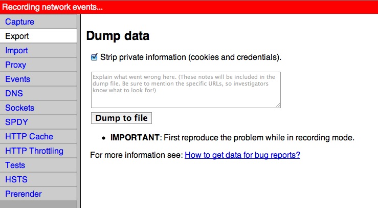 Net Internals screenshot